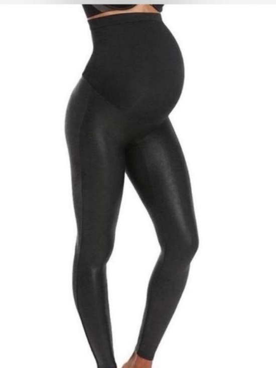 SPANX Pants - Maternity High-Waist Black faux leather Leggings